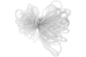 minkissy 8mm Elastic Silver Thread Mesh Tube Cord for DIY Bracelet Making, Soft Silver-White Mesh Rope Craft