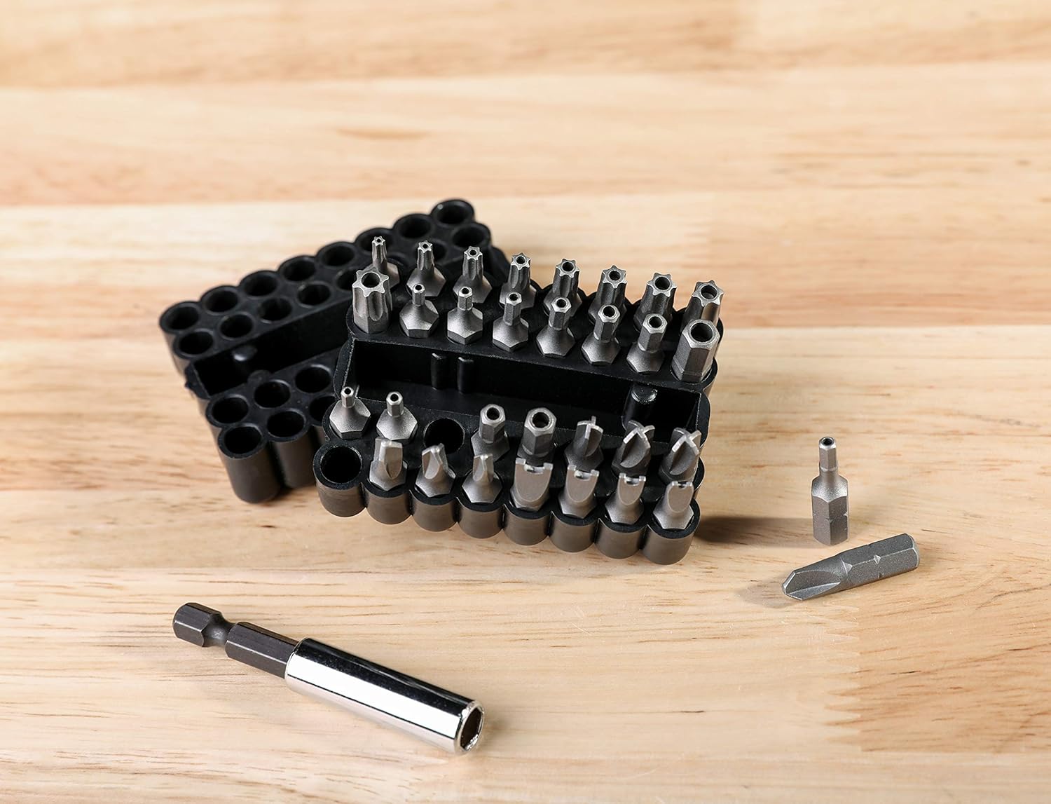 ARES 70009-33-Piece Security Bit Set with Magnetic Extension Bit Holder - Includes Tamper Resistant, SAE Hex, Metric Hex and Star Bits - Torq, Spanner, and Triwing Complete the Anti Tamper Bit Set - - 