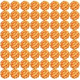 Auihiay 64 PCS Full Hydrangea Flowers, Silk Hydrangea Artificial Flowers Heads with Stems, Artificial Hydrangea Flowers for Wedding Centerpieces, Home, Garden, Baby Shower Decoration (Orange)