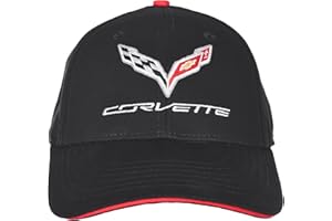 JH DESIGN GROUP Men's Chevy Corvette C7 Logo Cap Adjustable Black Hat