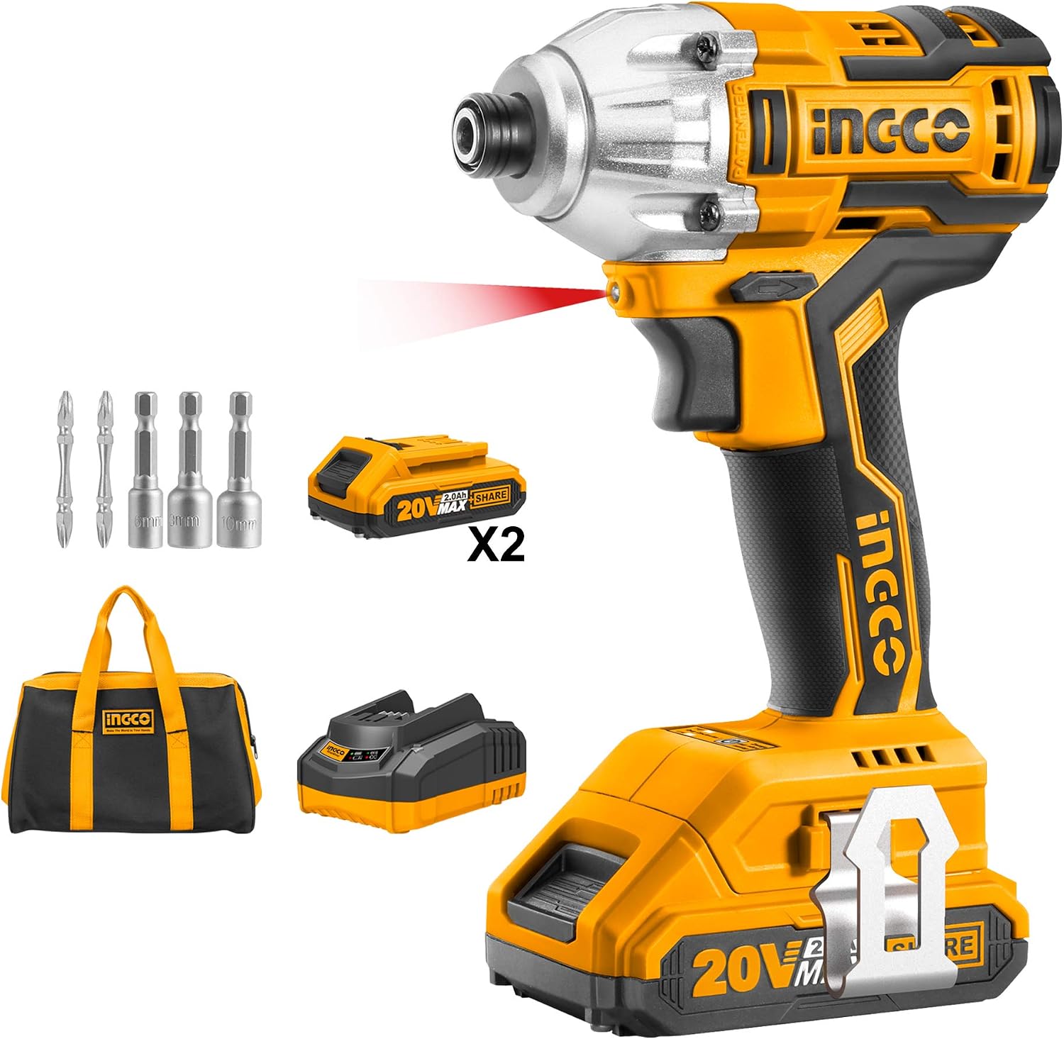 Ingco Cordless Impact Drill 20v Flash 