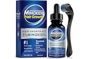 ANAREAL 5% Minoxidil for Men, Minoxidil Beard Growth Kit, Minoxidil for Men Beard Growth, Minoxidil Hair Growth Serum Enriched with Biotin for Thicker Fuller Faster 30ml