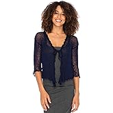 Back From Bali Womens Sheer Shrug Ruffle Cardigan Lightweight Sweater Bolero Arm Cover