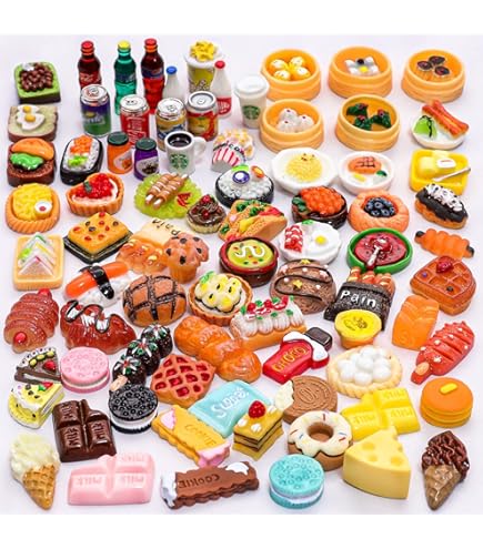10pc 1:6 Scale Dollhouse Miniature Hamburgers – Resin Food Accessories, Medium Size