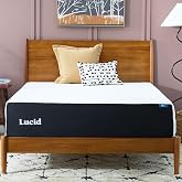 LUCID 14 Inch Gel Memory Foam Mattress, Plush, Fiberglass Free, Queen Size | Plush feel, 14 in profile, Bamboo charcoal and cooling gel, Fiberglass free, CertiPUR-US certified, Bed in a box, Breathable