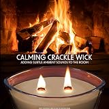 DECO EXPRESS Double Wick Crackle Candle, 50H Burn Time, Cozy Home Decor view 2