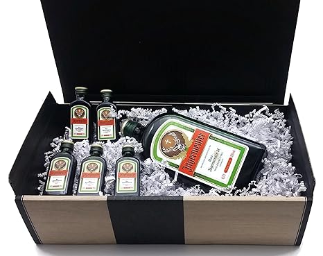 Jägermeister Geschenkset #1x0,7l Flasche +5x 0,02l 'Kurze' in edler Geschenkverpackung.