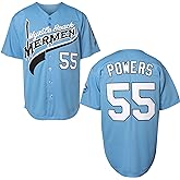 MESOSPERO Kenny Powers Baseball Jersey #55 Myrtle Beach Mermen Stitched Men Movie Baseball Jersey Blue Green S-3XL