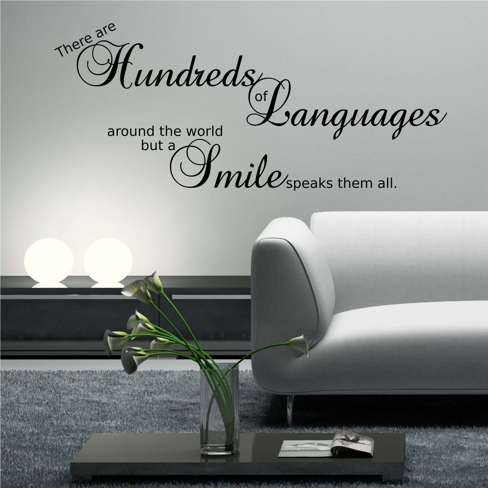 World Smile Wall Quote Wall Art Sticker Decal Transfer Mural Stencil Decorations WSD598