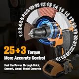 JYGMPRO Cordless Drill Driver 21V Hammer Drill 2 Batteries 30pcs Bits view 4