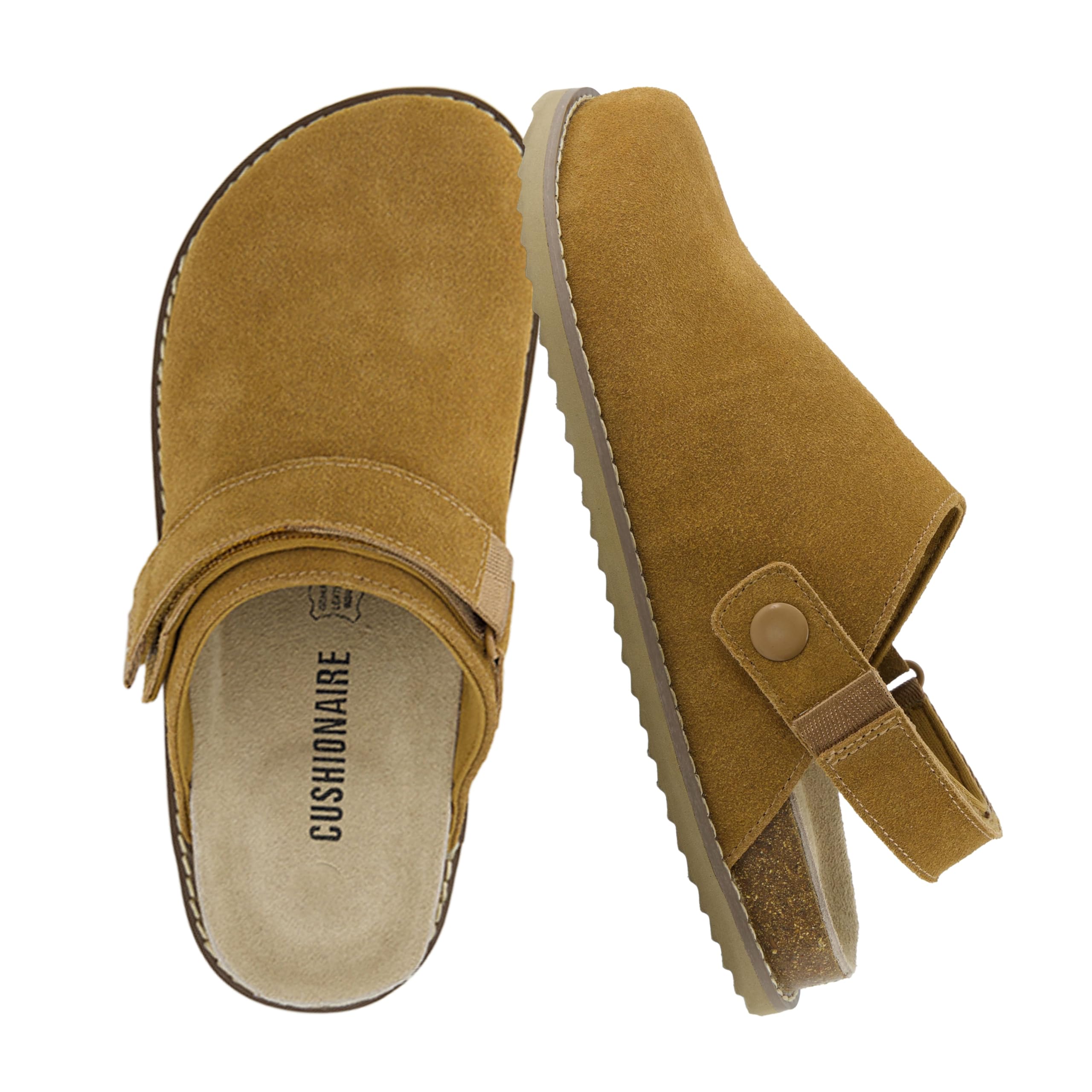 CUSHIONAIRE Sandalo Scorrevole con Borchie Visby da Donna + Memory Foam, Ampie larghezze Disponibili, Bianco 38 EU