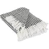 DII Arrowhead Woven Throw, 50x60 with 3" Fringe, Black, 1 Piece