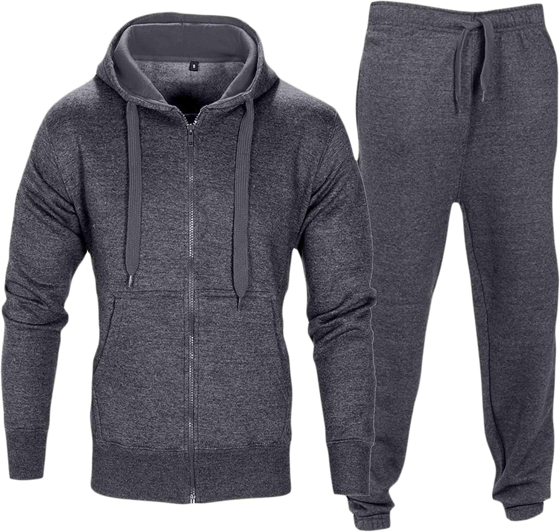 Love My Fashions® Mens Tracksuit Set Kids Contrast Cord Fleece Hoodie Top Bottoms Jogging Zip Joggers Gym Causal Exercise Running Sport Sweat Suit Pants Plus Size S M L XL XXL