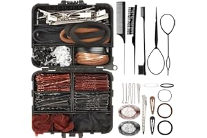 163Pcs Dance Hair Accessories Kit, Hair Nets for Buns,Bobby Pins for Women Girls,Hair Pins Kit, Combs&Brushes, Loo-p Tools,Pr