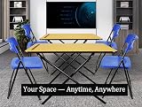 Meta Exam Folding Chair & Table Set - Portable, Collapsible, Blue view 4