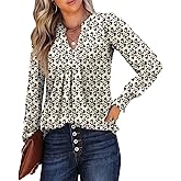 Bashafo Womens V Neck Long Sleeve Blouses Tops 2026 Spring Fashion Ruffle Cuffs Dressy Casual T-Shirts