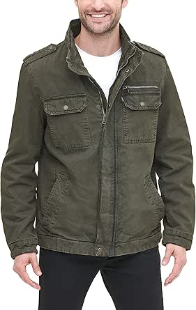 levi's wool military jacket with hood