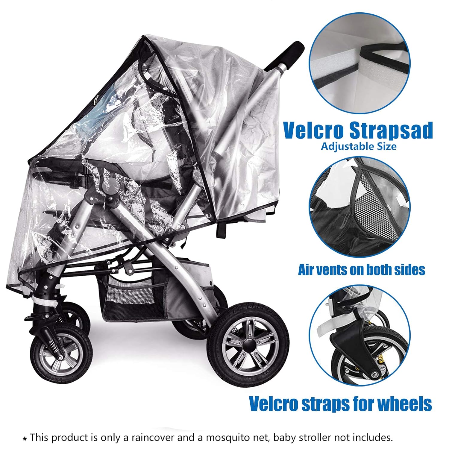 Stroller Rain Cover, Universal Stroller Accessory, Waterproof, Windproof Protection, Protect from Dust Snow, Baby Travel Weather Shield : Baby