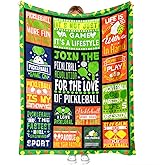 Pickleball Gift Blanket 50'' x 60'' — Unique Game Room Decor Throw — Gifts for Pickleball Lovers Players Coaches Teens — Birthday Christmas Mother's Day Father's Day Housewarming