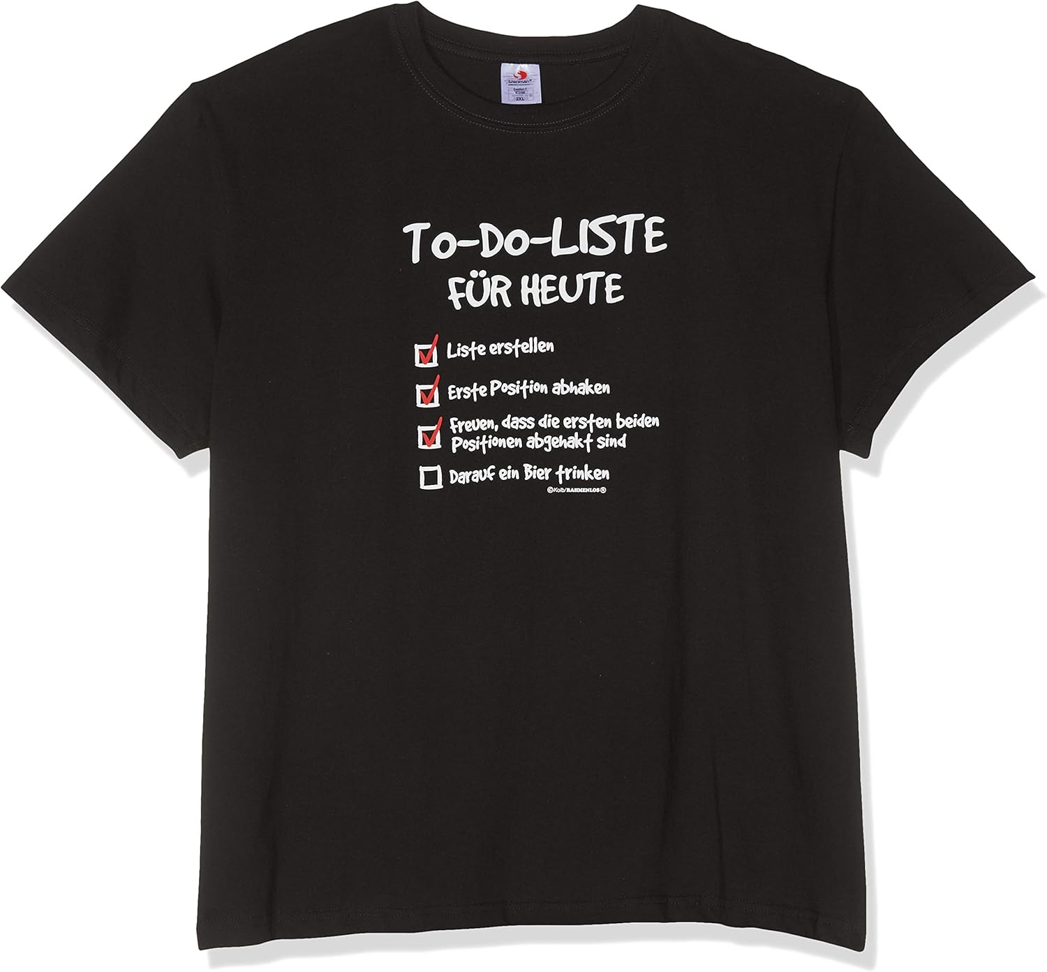 Quirky Joke TShirt Design 'To do list for today' TShirt Black