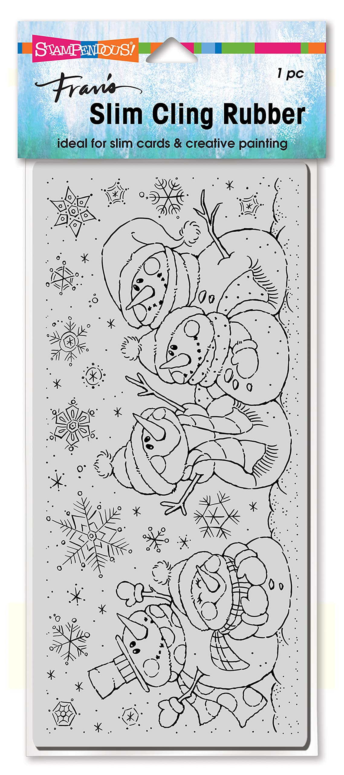 Slim Snow People Cling Rubber Stamp