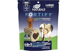 ARK NATURALS Fortify Brushless Toothpaste – Large Breeds, 18oz Bag – Dog Dental Chew with Calcium, Omegas & Beef Marrow Center – Support Strong Teeth and Freshen Breath with Dental Chews for Dogs
