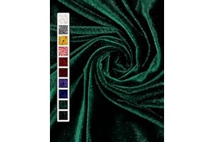 HOTGODEN Stretch Velvet Fabric by The Yard: Hunter Green 63" Wide 1 Yards 95% Polyester 5% Spandex Velvet Fabric for DIY Sewing, Upholstery, Apparel, Costume, Craft