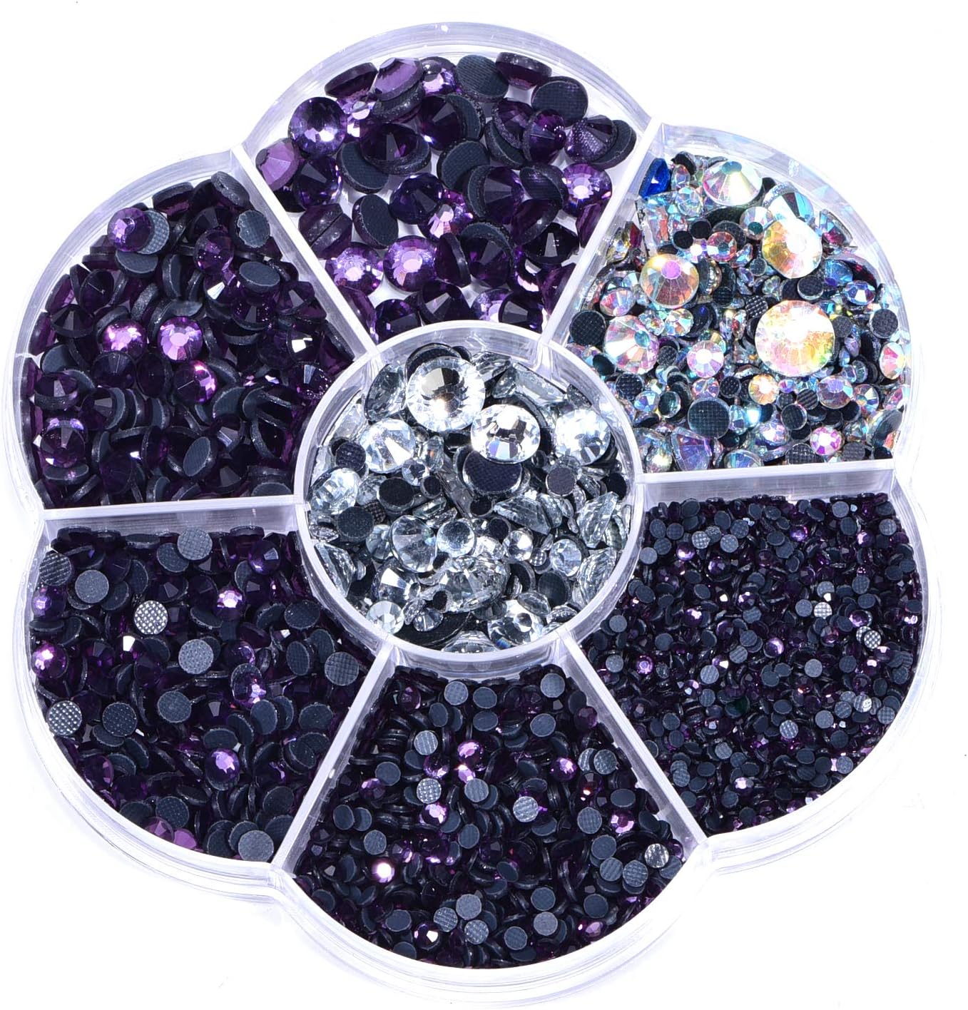 BLINGINBOX Hotfix Rhinestone 28 Colors to Choose 3000pcs Mixed Sizes(ss6-ss30) Tanzanite DMC Hot Fix Glass Rhinestone