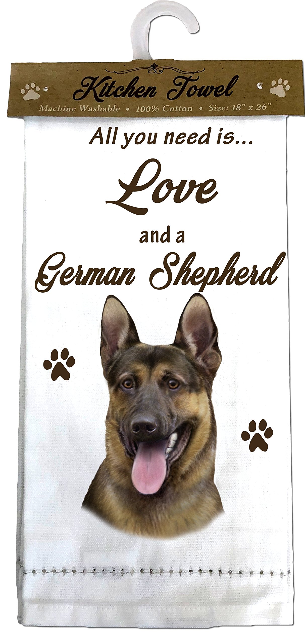 E&S Pets 700-75 German Shepherd Kitchen Towels, Cotton, Off-White