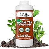 Organic Earthworm Tea Concentrate, Soil Microbe Booster 32 oz | For Compost &amp; Plants, Improves Soil Health, Bokashi Bran Booster, Supports Nutrient Uptake, Easy Dilution Ratio
