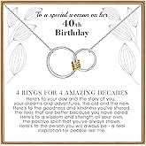 IEFLIFE Birthday Gifts for Women - 925 Sterling Silver Chain Circles Necklace Jewelry, 30th 40th 50th 60th Birthday Gifts for Women Her, 30 40 50 60 Years Old Gift Necklaces Jewelry