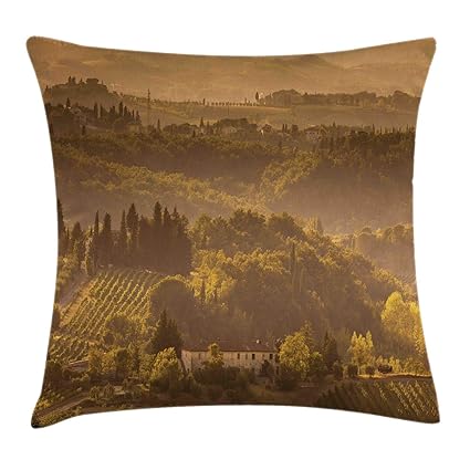 Amazon Com Lunarable Tuscan Throw Pillow Cushion Cover