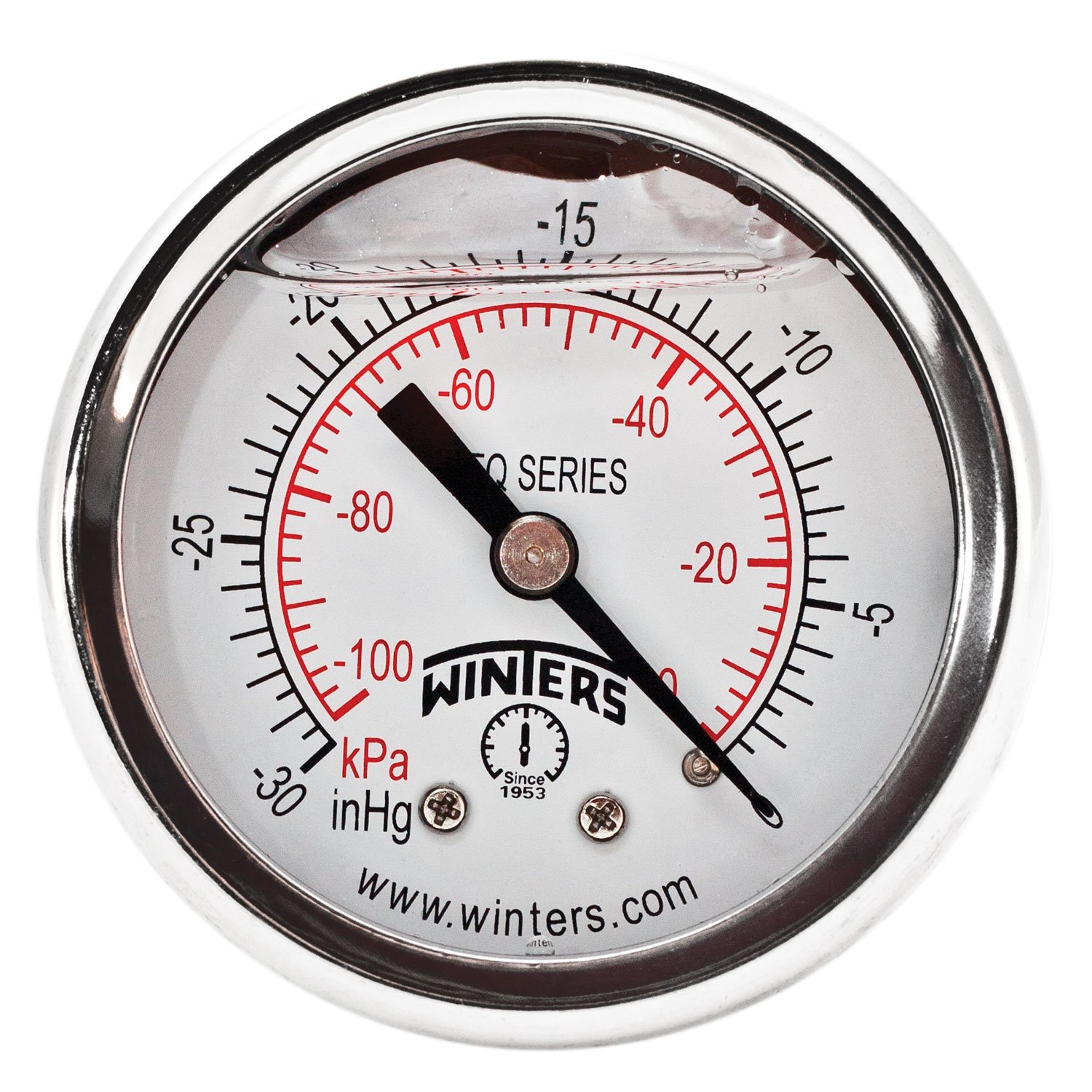 Winters PFQ Series Stainless Steel 304 Dual Scale Liquid Filled