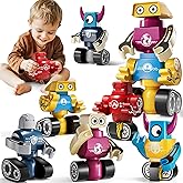 KIZONLY Magnets Robot Building Toys for Kids Ages 3-5 4-8 - 36 PCS Monsters Toys Robot Stacking Building Blocks Set with Storage Box, Creative Learning Christmas and Birthday Gifts for Boys Girls 2-4