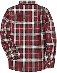 SANGTREE Boys Long Sleeves Flannel Plaid Button