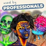 Blue Squid PRO Face Painting Kit 12 Colour Palette with 2 Brushes view 5