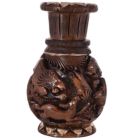 Craft Trade Wooden Brown Color Flower Pot (8 X 7 X 15)