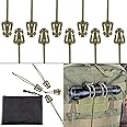 BOOSTEADY Pack of 10 Tactical Gear Clip Molle Web Dominators for Outdoor Hydration Tube Backpack Straps Management with Zippered Pouch