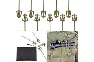 BOOSTEADY Pack of 10 Tactical Gear Clip Molle Web Dominators for Outdoor Hydration Tube Backpack Straps Management with Zippered Pouch