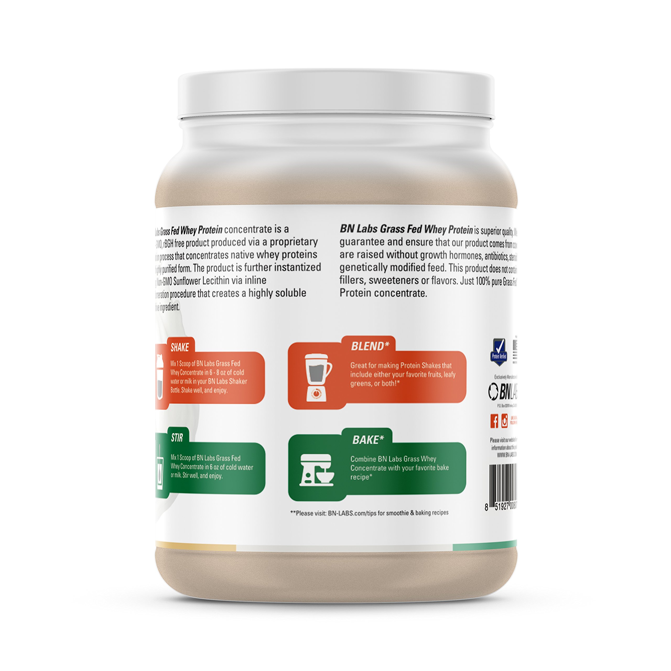 Grass Fed Whey Protein - 100% Pure, Natural & Raw – 24g High Protein - 1.34lb/16 Servings - Cold Processed Undenatured - Non-GMO - rBGH - High Quality Wisconsin USA (1.34lbs)