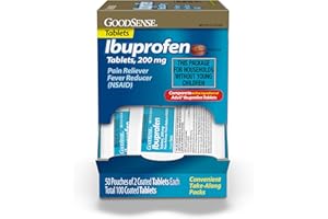 GoodSense Ibuprofen Tablets, 200 mg, Pain Reliever and Fever Reducer, 100 Count