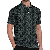 ZITY Mens Print Polo Shirts Short Sleeve Moisture Wicking Shirts for Men Golf Tennis Daily Casual Collared T-Shirt