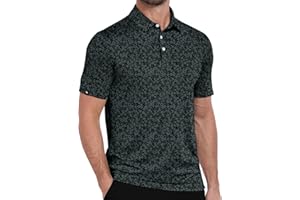 ZITY Mens Print Polo Shirts Short Sleeve Moisture Wicking Shirts for Men Golf Tennis Daily Casual Collared T-Shirt