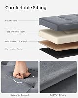 SONGMICS Storage Ottoman Foldable 38x38 cm Foot Rest Slate Grey LSF227G51 view 4
