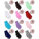 Shihanee 12 Pairs Kids Fleece Lined Gloves Bulk for Girls Boys Winter Thermal Knit Gloves Cold Weather Supplies 6-10 Years