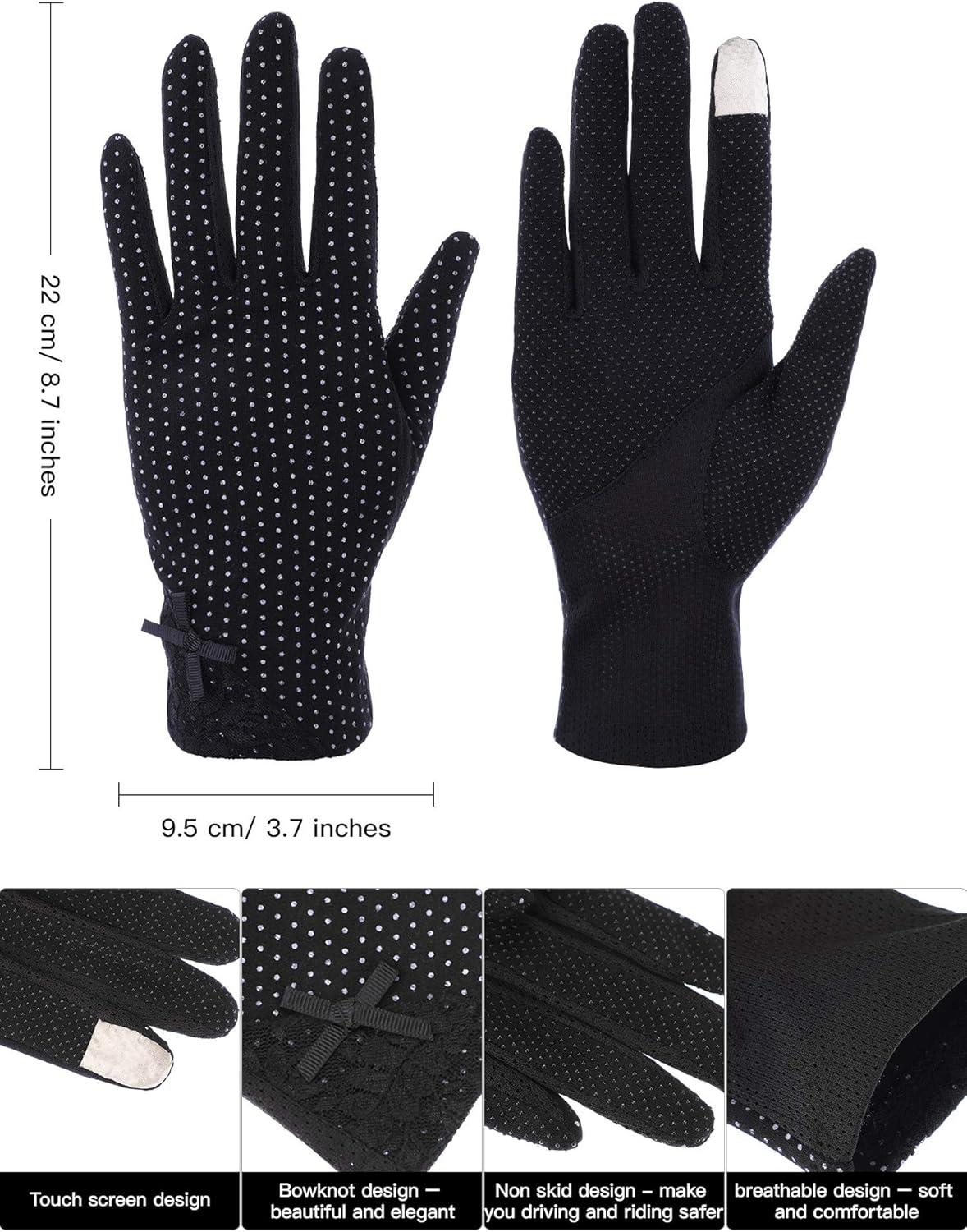 3 Pairs Women Sun Protective Gloves UV Protection Sunblock Gloves Touchscreen Gloves for Summer Driving Riding (Color Set 1): Clothing