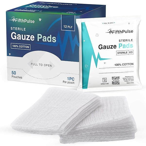 FIFTHPULSE STERILE GAUZE PADS 3″ X 3″ INDIVIDUALLY...