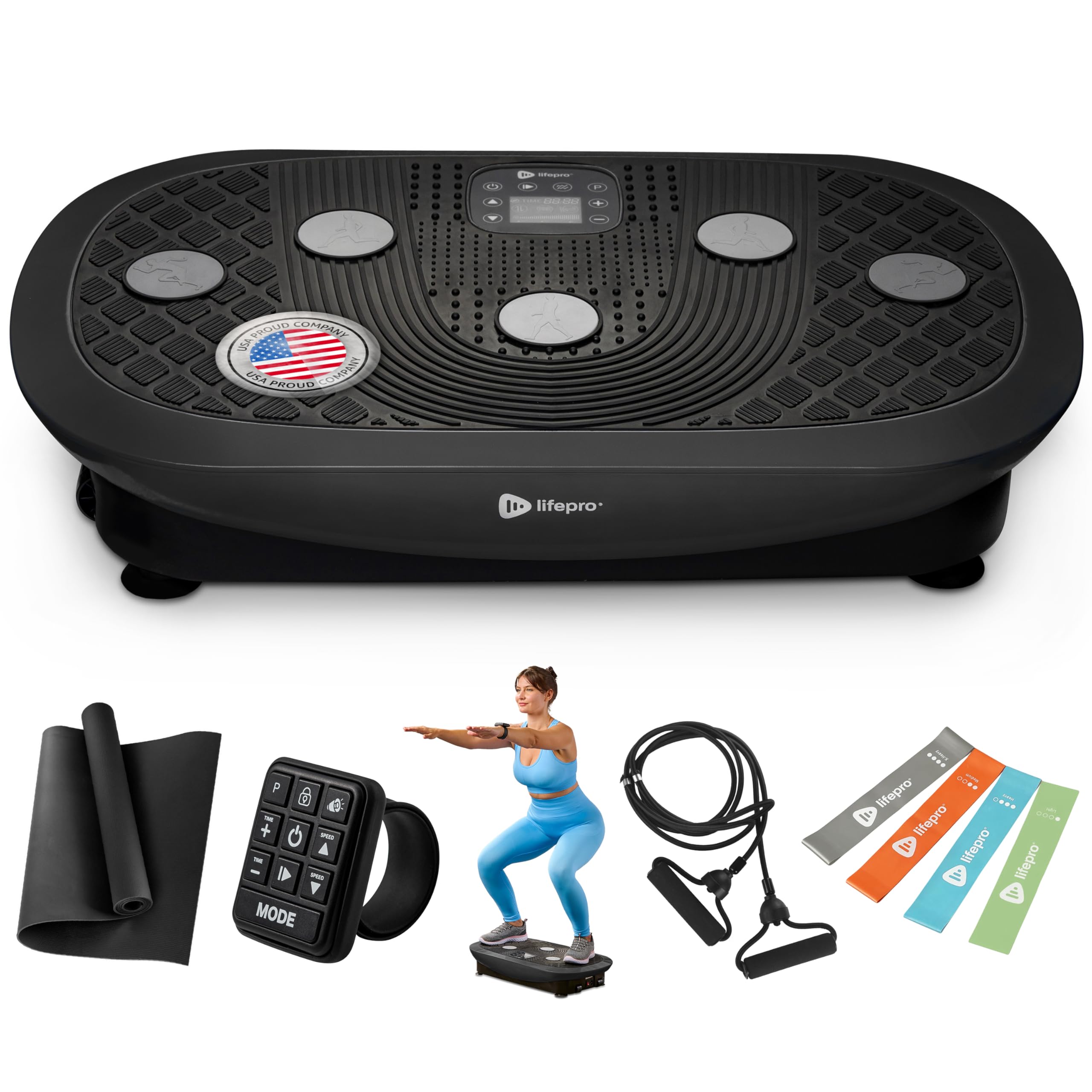 Photo 1 of LifePro Rumblex Plus 4D Vibration Plate Exercise Machine-Triple Motor Oscillation, Linear, Pulsation + 3D/4D Motion Vibration Platform,Whole Body Vibration Machine for Weight Loss&Shaping(Black)