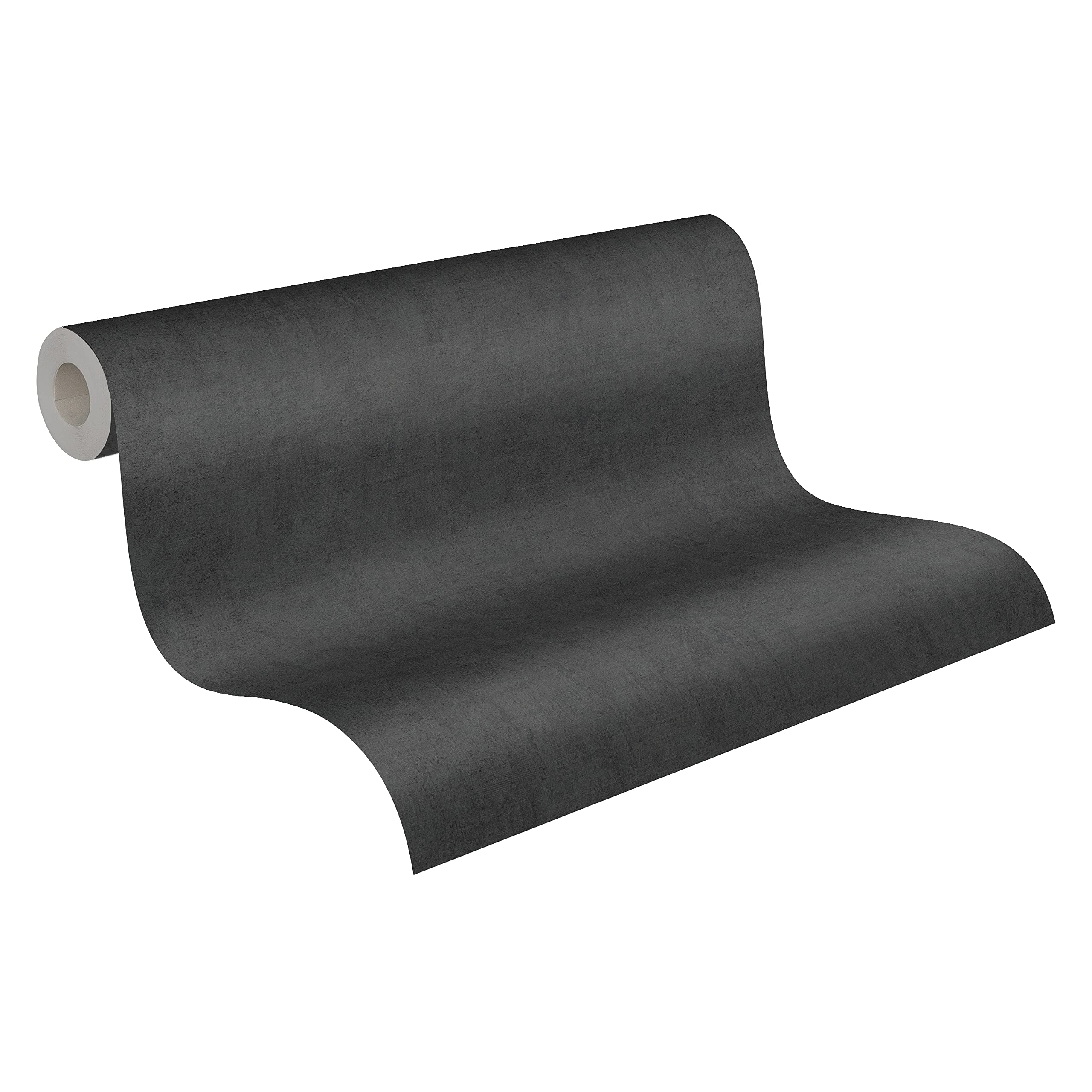 A.S. Création Plain Wallpaper Cuba Non-Woven 10.05 m x 0.53 m Black Made in Germany 380251 38025-1