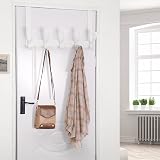 SKOLOO Over The Door Hook White 5-Hook Coat Rack Stainless Steel view 2